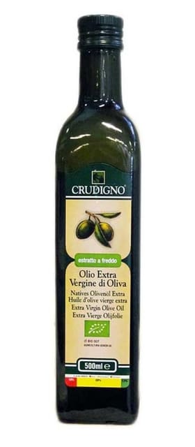 Olivenoljeextra virgin, 0,5 l, økologisk, Crudig