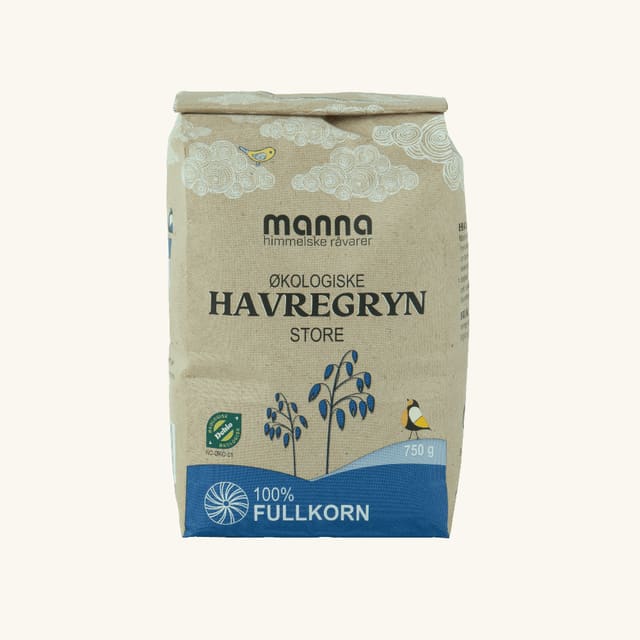 Havregrynstore, 750 g, økologisk, Manna