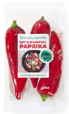 Paprika Rød Søt Spiss 300g