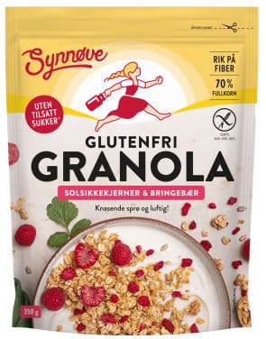 Granola Bringebær Gl.Fri 350g Synnøve