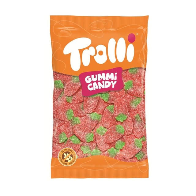 Trolli Sour Strawbies 1kg | Syrlige Jordbær Vingummi