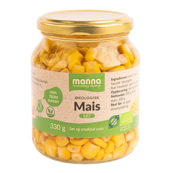 Mais på glass330 g, økologisk, Manna