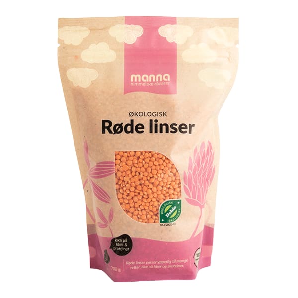 Røde linser700 g, økologisk, Manna