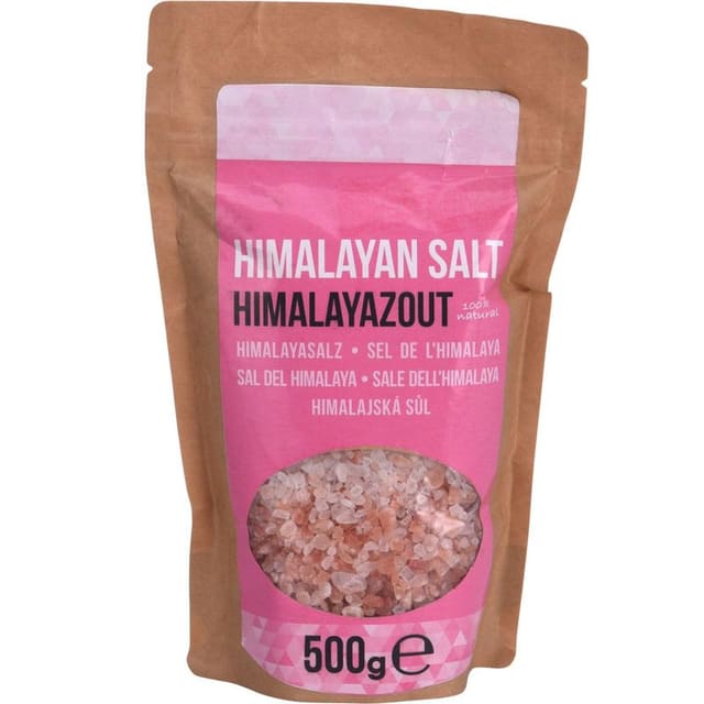 Himalayasalt 500g | Naturlig rosa salt | Rik på mineraler