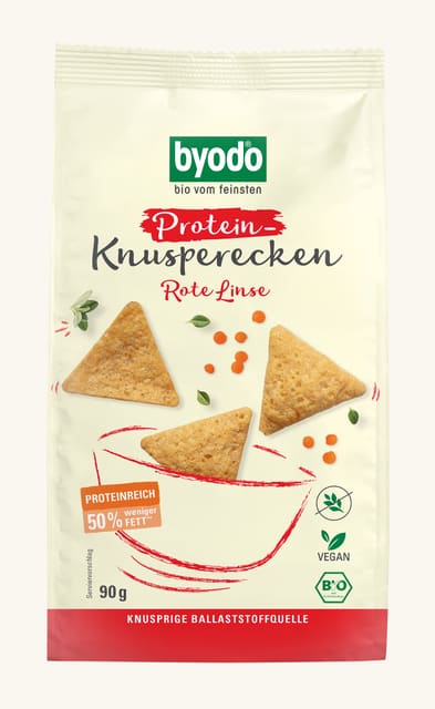 Proteinchipsrøde linser, 90 g, økologisk, Byodo