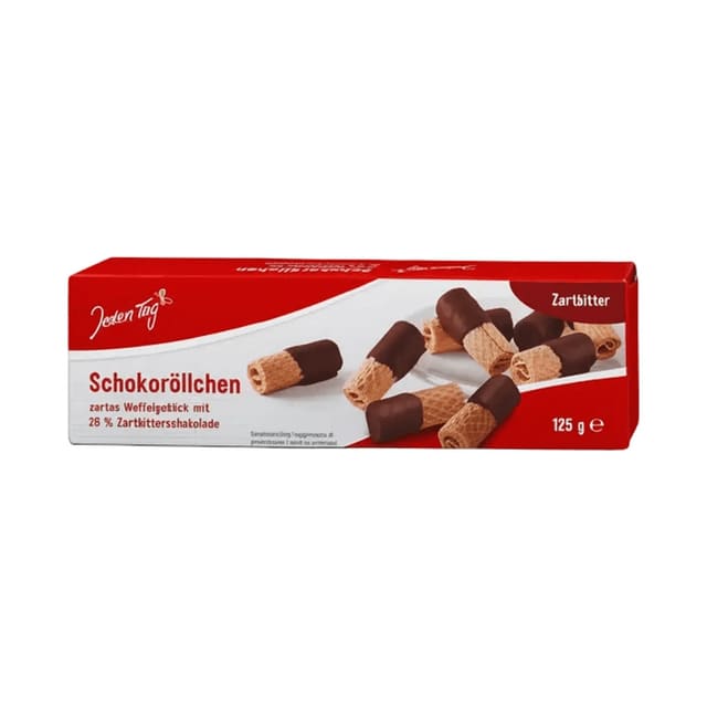 Vaffelrull med mørk sjokolade