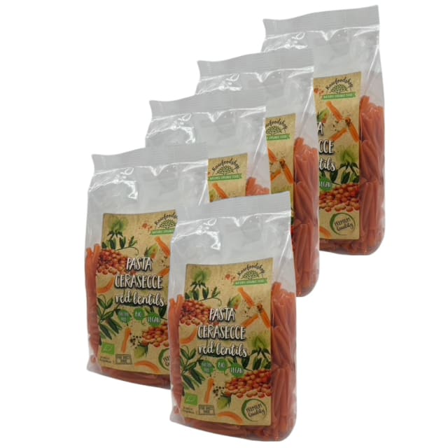 Pasta Røde Linser Casarecce ØKO 250g x 5 pakker