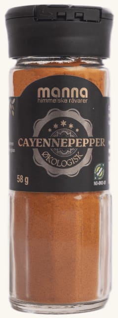 Cayennepepper58 g, økologisk, Manna