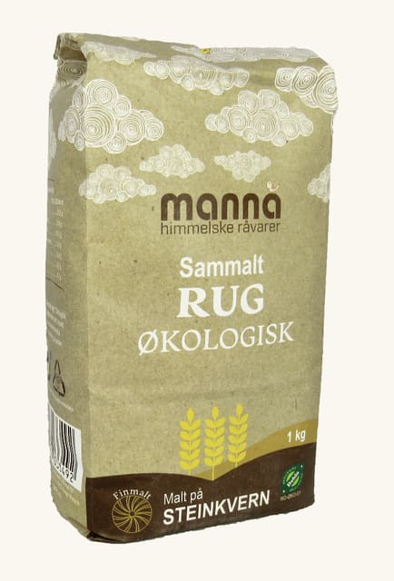 Rugmel sammalt1 kg, økologisk, Manna