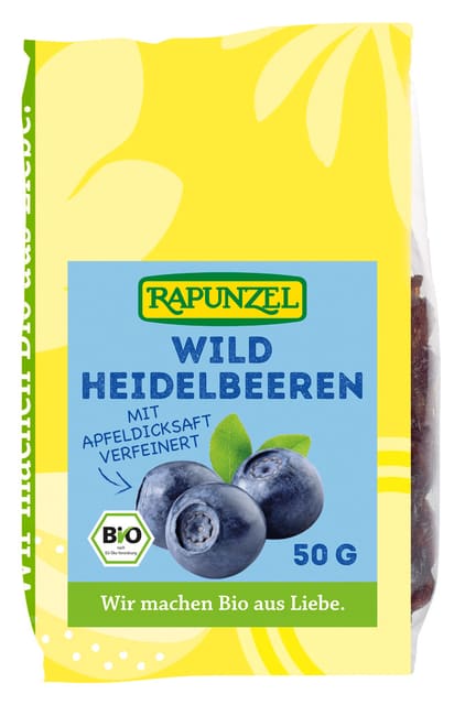 Ville blåbærtørket, 50 g, økologisk, Rapunzel