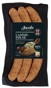 Lammepølse m/Ost 240g Jacobs Utvalgte