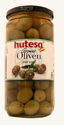 Hutesa Grønne Oliven m/Stein 700g