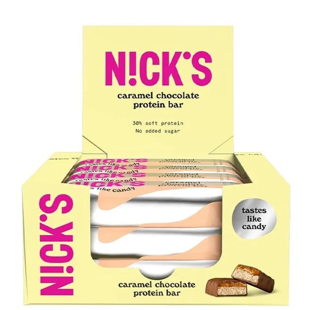 Nick's Protein Bar Caramel Chocolate 12x50g | Storpakk