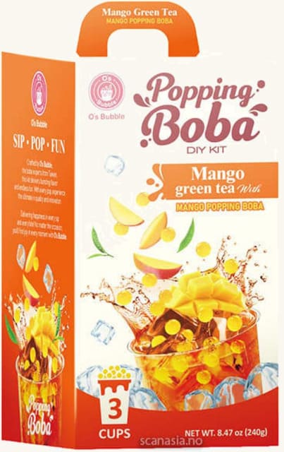O's Bubble Popping Boba Kit Mango 240g