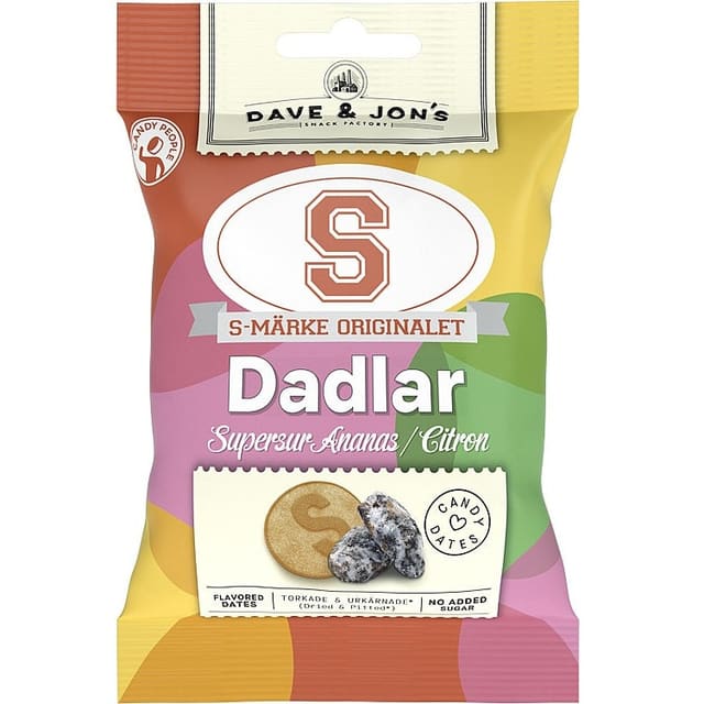 Dave&Jon's Dadler Sur Sitron 50g | S-Merke Snacks
