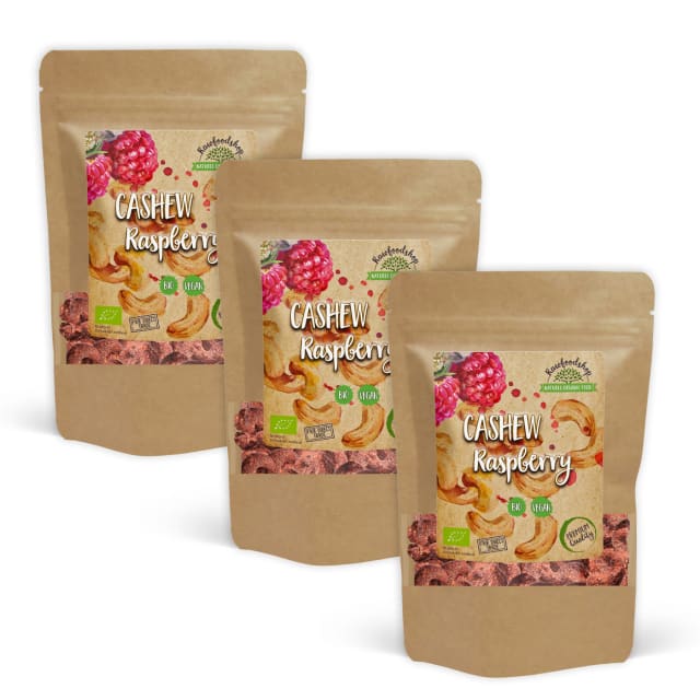Cashewnøtter Bringebær EKO 200 g x 3 pakker
