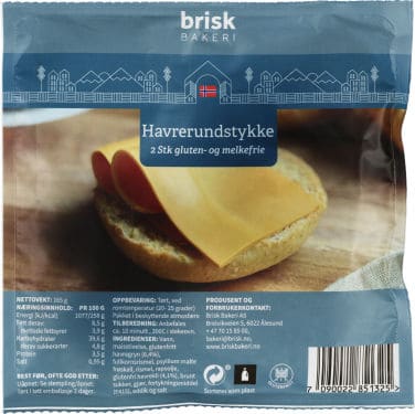 Havrerundstykker Gl.Fri&Laktosefri 160g Brisk Bakeri