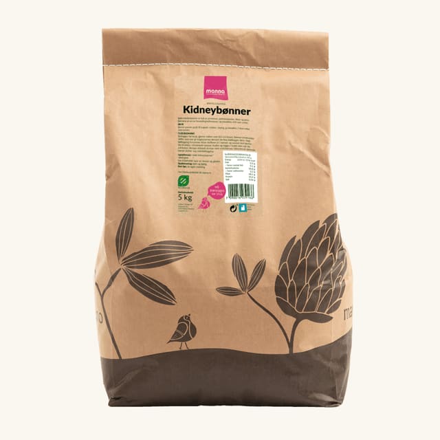 Kidneybønnerrøde,5 kg, økologisk, Manna