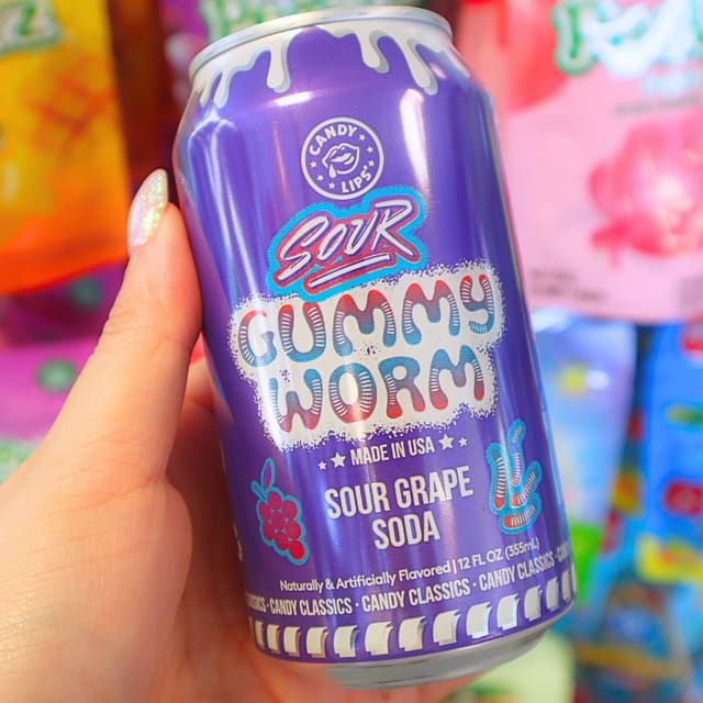 Candy Lips Sour Gummy Worm 355ml