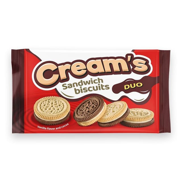 Cream’s Sandwich biscuits - Duo 230g | Kjeks med fyll | Nordthy