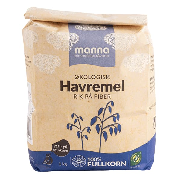 Havremel1 kg, økologisk, Manna