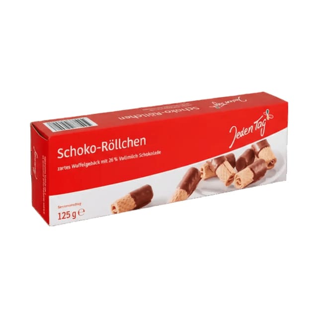 Vaffelruller med melkesjokolade