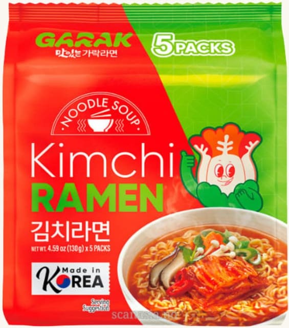 Garak Kimchi Ramen 5-pack 650g