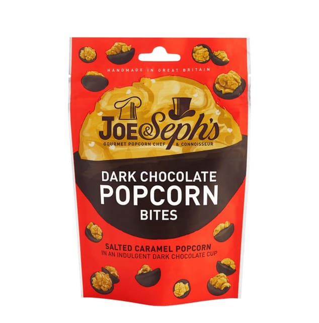 Popcorn-Biter m/mørk sjokolade - 63g
