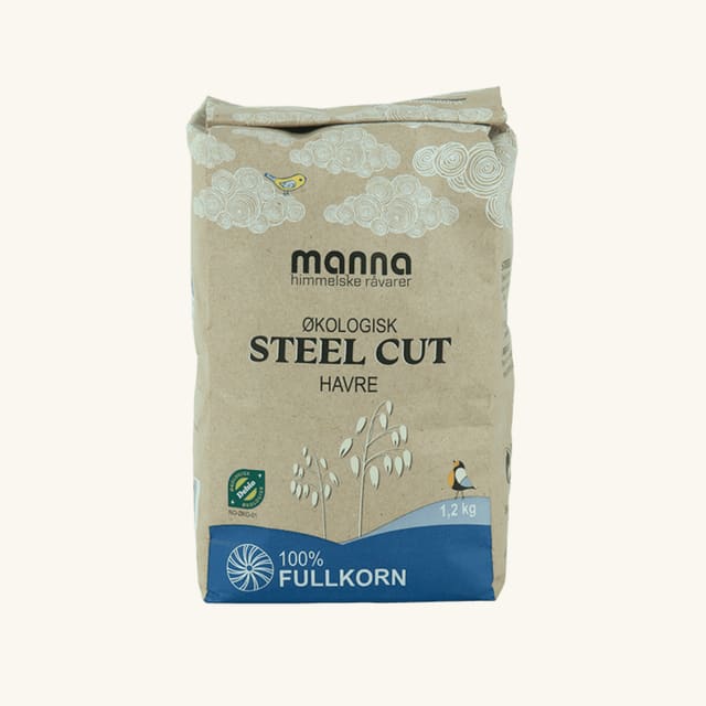Havre steel cut1,2 kg, økologisk, Manna