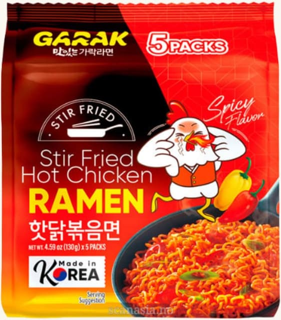 Garak Stir Fried Hot Chicken Ramen 5-pack 650g