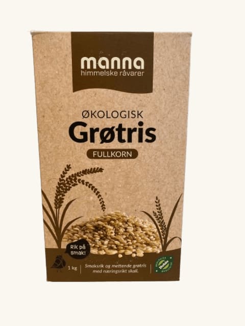 Grøtrisfullkorn, 1 kg, økologisk, Manna