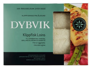 Klippfisk Loins u/Skinn&Ben 400g Dybvik