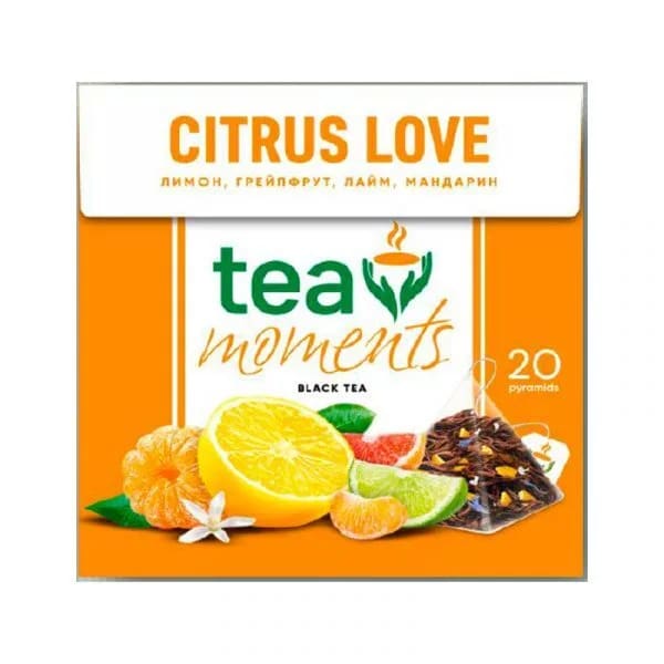 Svart te i pyramider "Citrus Love" Tea moments 34g