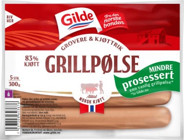 Grillpølser Grov 300g Gilde
