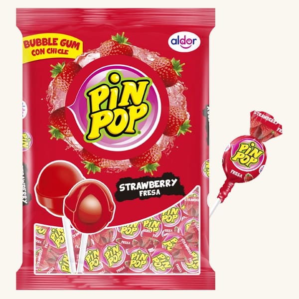 Pin Pop Jordbær Kjærligheter 59stk | 1 kg Storpakk