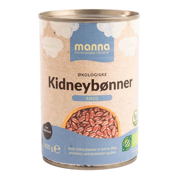 Røde kidneybønner i lake400 g, økologisk, Manna