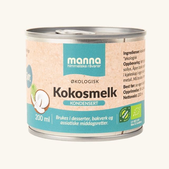Kokosmelk kondensert200 ml, økologisk, Manna