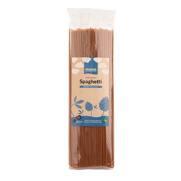 Spaghetti emmerfullkorn, 500 g, økologisk, Manna
