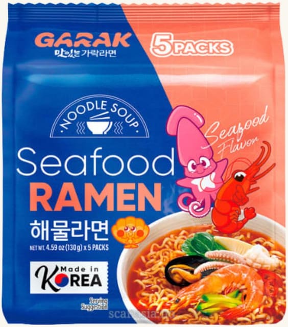 Garak Ramen Sjømat 5-pack 650g