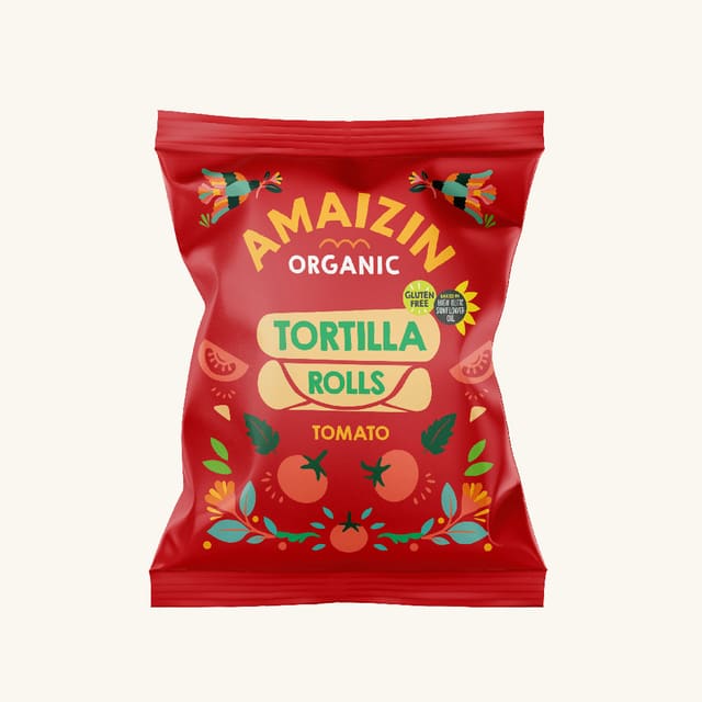 Tortillachips m/tomat100 g, økologisk, Amaizin