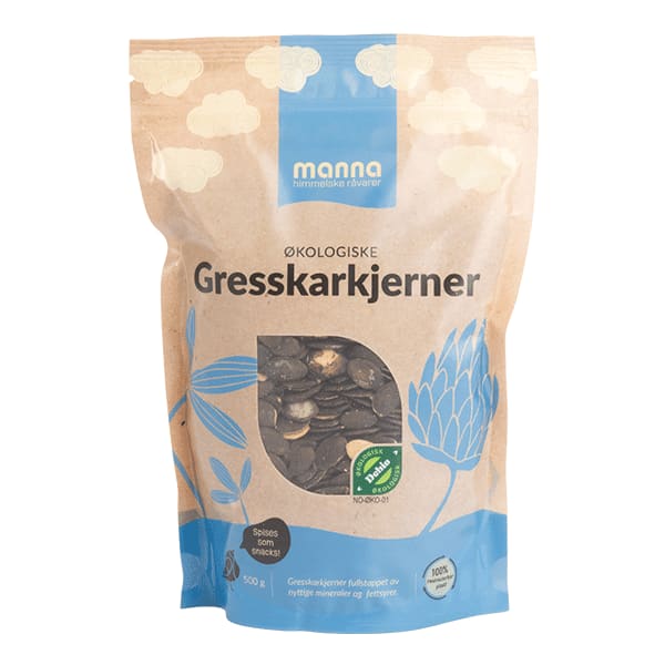 Gresskarkjerner500 g, økologisk, Manna