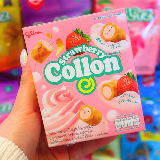 Collon Strawberry Biscuit Roll 46g (GLICO)