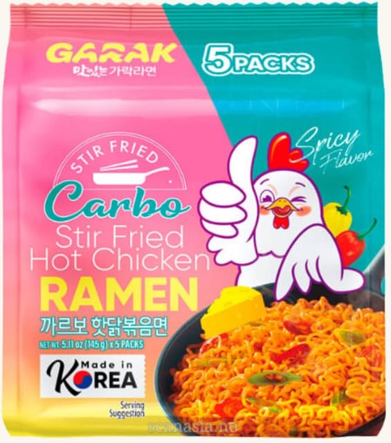 Garak Carbo Hot Chicken Ramen 5-pack 725g