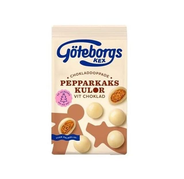 Pepperkakskulor Vit Choklad 120g (Datotilbud)
